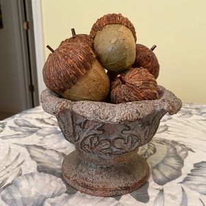 Decorative Bowl with Acorns